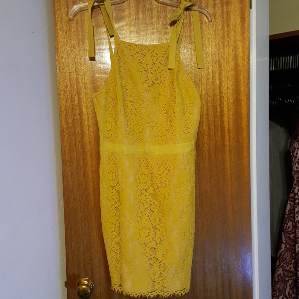 Endless Rose Yellow Tied Lace Dress